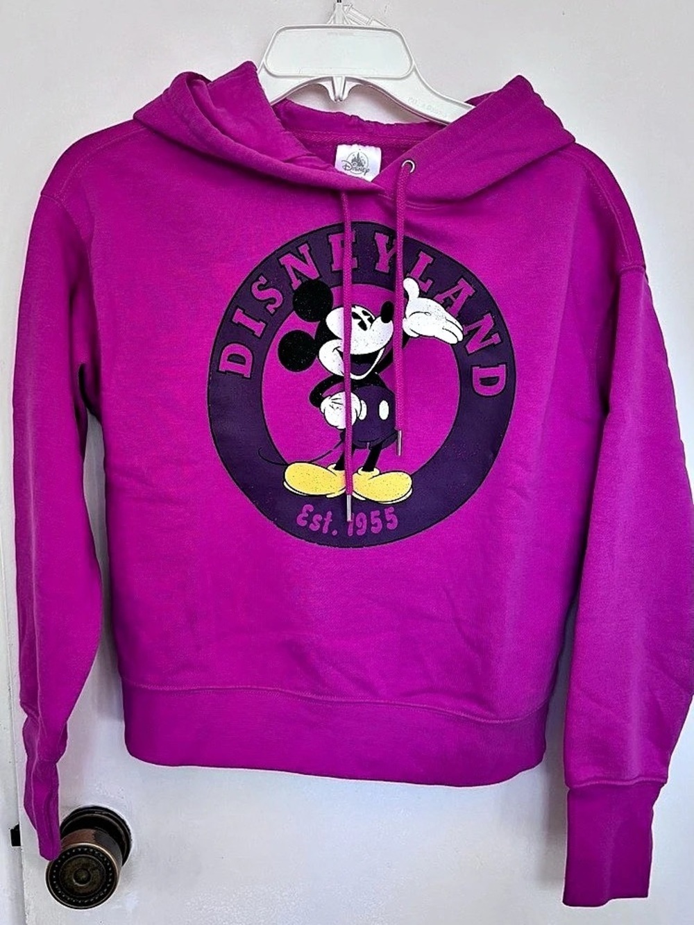 Disney Disneyland Mickey Mouse Est. 1955 Mickey Mouse Graphic Hoodie in Pink siz
